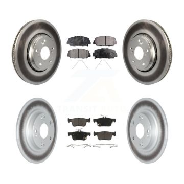 Front Rear Coated Disc Brake Rotors And Semi-Metallic Pads Kit For Honda Civic KGF-102016