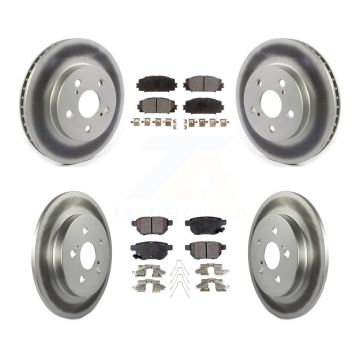 Front Rear Coated Disc Brake Rotor & Semi-Metallic Pad Kit For Toyota Corolla Prius Prime KGF-102018