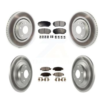 Front Rear Coated Brake Rotor Semi-Metallic Pad Kit For 2019-2023 Mazda CX-5 Turbocharged KGF-102023