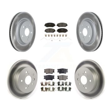 Front Rear Coated Disc Brake Rotors And Semi-Metallic Pads Kit For Toyota Camry KGF-102026
