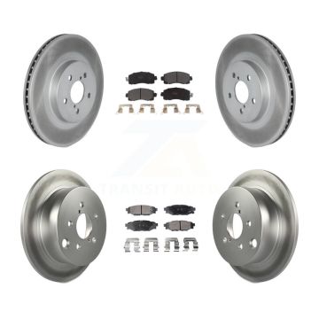 Front Rear Coated Disc Brake Rotor And Semi-Metallic Pad Kit For Subaru Crosstrek Impreza KGF-102028