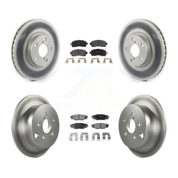 Front Rear Coated Disc Brake Rotors And Semi-Metallic Pads Kit For Subaru Impreza KGF-102030