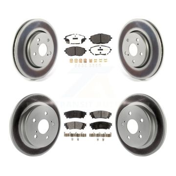 Front Rear Coated Disc Brake Rotors And Semi-Metallic Pads Kit For 2018 Toyota C-HR KGF-102033