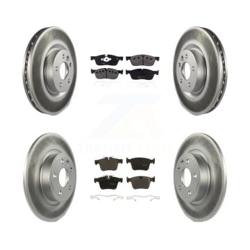 Front Rear Coated Brake Rotor Semi-Metallic Pad Kit For Land Rover Discovery Sport Jaguar KGF-102035
