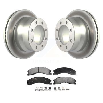 Rear Coated Brake Rotors Semi-Metallic Pad Kit For GMC Savana 3500 Chevrolet Express 4500 KGF-102036