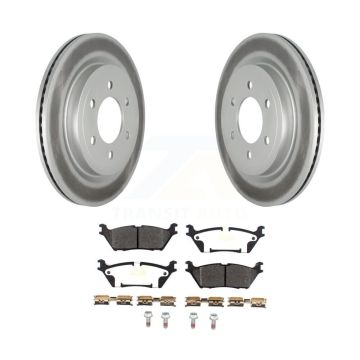 Rear Coated Brake Rotor Semi-Metallic Pad Kit For Ford F-150 Expedition Lincoln Navigator KGF-102051