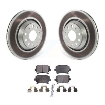 Rear Coat Disc Brake Rotors Semi-Metallic Pad Kit For Volkswagen GTI Passat CC Golf R R32 KGF-102059