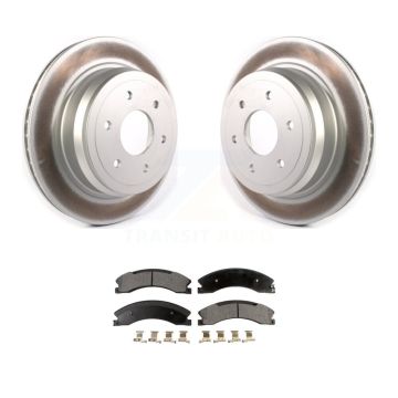 Rear Coated Disc Brake Rotors And Semi-Metallic Pads Kit For 2016-2024 Nissan TITAN XD KGF-102067