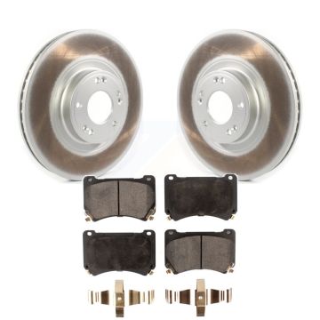 Front Coated Disc Brake Rotors And Semi-Metallic Pads Kit For Hyundai Genesis KGF-102093