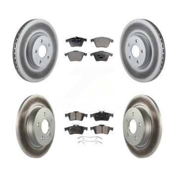 Front Rear Coated Disc Brake Rotors And Semi-Metallic Pads Kit For Volvo S40 V50 C70 KGF-102104