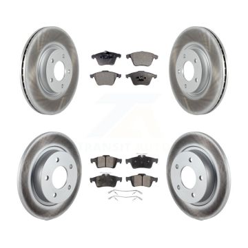 Front Rear Coated Disc Brake Rotors And Semi-Metallic Pads Kit For Mazda 3 KGF-102105