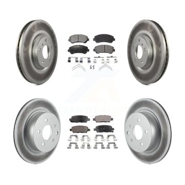Front Rear Coated Disc Brake Rotors And Semi-Metallic Pads Kit For Nissan Maxima KGF-102125