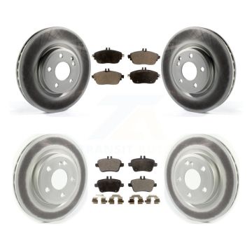 Front Rear Coated Brake Rotors Semi-Metallic Pad Kit For Mercedes-Benz GLA250 CLA250 QX30 KGF-102127