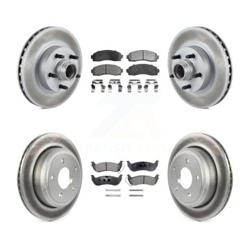 Front Rear Coated Disc Brake Rotors And Semi-Metallic Pads Kit For Mazda B2300 KGF-102162