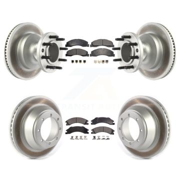Front Rear Coat Brake Rotor Semi-Metallic Pad Kit For Ford E-450 Super Duty DIESEL engine KGF-102167