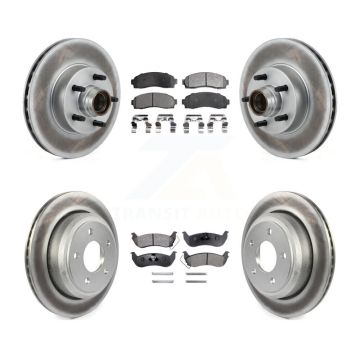 Front Rear Coated Disc Brake Rotors & Semi-Metallic Pad Kit For 2010-2011 Ford Ranger RWD KGF-102172