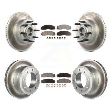Front Rear Coated Disc Brake Rotors Semi-Metallic Pad Kit For Ford F-350 Super Duty F-250 KGF-102174