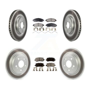 Front Rear Coat Brake Rotor Semi-Metallic Pad Kit For 14-20 Acura RLX Sport Hybrid SH-AWD KGF-102187