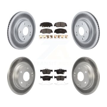 Front Rear Coated Disc Brake Rotors And Semi-Metallic Pad Kit For 2019-2022 Honda Insight KGF-102189