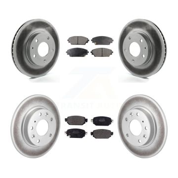 Front Rear Coated Disc Brake Rotor And Semi-Metallic Pad Kit For 2019-2022 Mazda CX-3 FWD KGF-102213