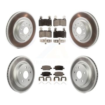 Front Rear Coated Disc Brake Rotors And Semi-Metallic Pads Kit For Cadillac CT6 KGF-102214