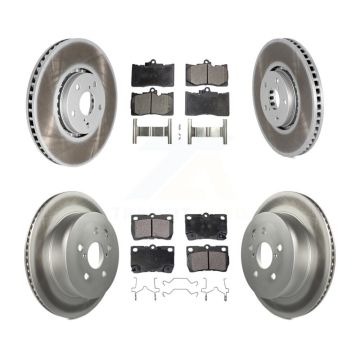 Front Rear Coat Disc Brake Rotor Semi-Metallic Pad Kit (6Pc) For Lexus IS350 GS350 GS450h KGF-102217