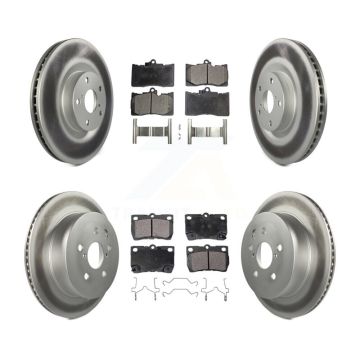 Front Rear Coat Disc Brake Rotor Semi-Metallic Pad Kit (6Pc) For Lexus IS350 GS350 GS450h KGF-102218