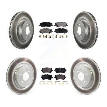 Front Rear Coated Disc Brake Rotors And Semi-Metallic Pads Kit For Land Rover Range Sport KGF-102234