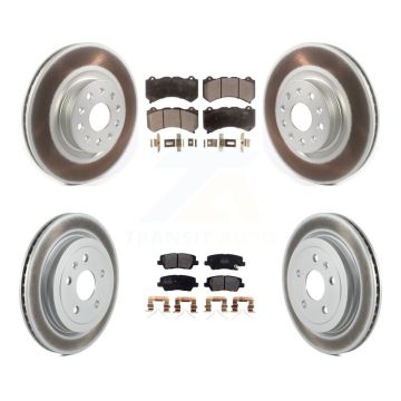 Front Rear Coated Disc Brake Rotors And Semi-Metallic Pads Kit For Cadillac CTS KGF-102252