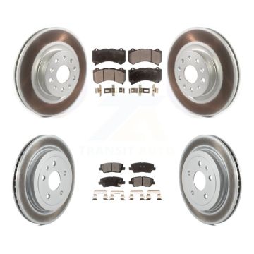 Front Rear Coated Disc Brake Rotors And Semi-Metallic Pads Kit For Cadillac CTS KGF-102253