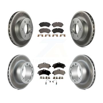 Front Rear Coated Brake Rotor Semi-Metallic Pad Kit For Sprinter 3500 Mercedes-Benz Dodge KGF-102258