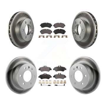 Front Rear Coated Brake Rotors Semi-Metallic Pad Kit For Dodge Sprinter 3500 Freightliner KGF-102259