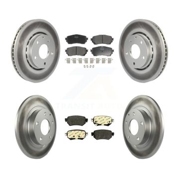 Front Rear Coated Brake Rotor Semi-Metallic Pad Kit For 19-21 Mazda 6 Naturally Aspirated KGF-102262