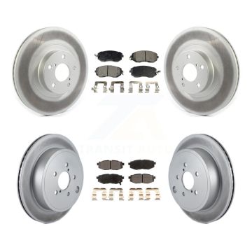 Front Rear Coated Disc Brake Rotors And Semi-Metallic Pads Kit For Subaru BRZ Toyota 86 KGF-102263