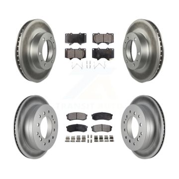 Front Rear Coated Disc Brake Rotors & Semi-Metallic Pad Kit For Toyota 4Runner FJ Cruiser KGF-102266