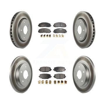 Front Rear Coated Disc Brake Rotors And Semi-Metallic Pads Kit For Dodge Grand Caravan KGF-102284