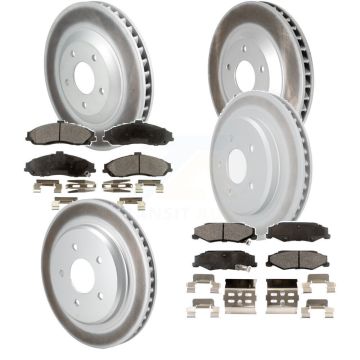 Front Rear Coat Brake Rotors Semi-Metallic Pad Kit (6Pc) For 1997-2004 Chevrolet Corvette KGF-102286