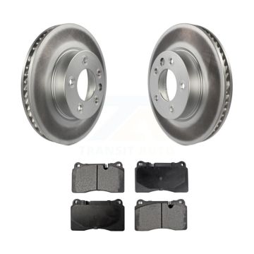 Front Coated Disc Brake Rotors And Semi-Metallic Pads Kit For Volkswagen Touareg KGF-102294