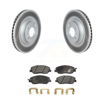 Front Coated Disc Brake Rotors & Semi-Metallic Pad Kit For 2009-2011 Hyundai Genesis 3.8L KGF-102301