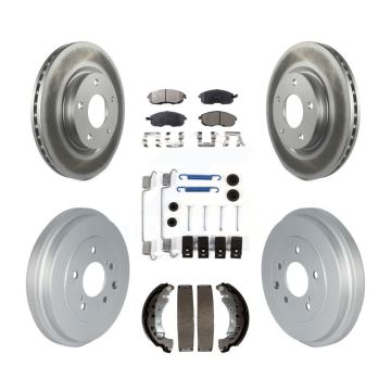 Front Rear Coated Disc Brake Rotor Semi-Metallic Pad And Drum Kit (7Pc) For Nissan Sentra KGF-102339