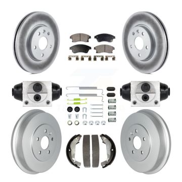Front Rear Coat Brake Rotors Semi-Metallic Pad Drum Kit (9Pc) For Chevrolet Cruze Limited KGF-102345