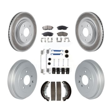 Front Rear Coated Disc Brake Rotor Semi-Metallic Pad And Drum Kit (7Pc) For Nissan Sentra KGF-102347