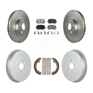 Front Rear Coated Brake Rotor Semi-Metallic Pad & Drum Kit For Toyota Matrix Pontiac Vibe KGF-102350