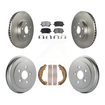 Front Rear Coated Disc Brake Rotors Semi-Metallic Pads And Drum Kit For Toyota Corolla KGF-102352
