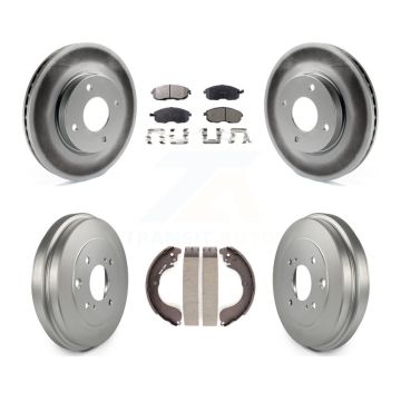 Front Rear Coat Disc Brake Rotors Semi-Metallic Pad Drum Kit For Nissan Versa Sentra Cube KGF-102354
