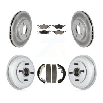 Front Rear Coated Disc Brake Rotors Semi-Metallic Pads And Drum Kit For Ford Focus KGF-102358