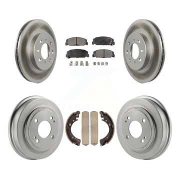 Front Rear Coated Disc Brake Rotors Semi-Metallic Pads And Drum Kit For Honda Civic KGF-102372