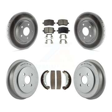Front Rear Coated Disc Brake Rotors Semi-Metallic Pads And Drum Kit For Pontiac Pursuit KGF-102388