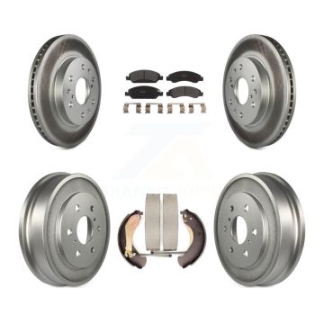 Front Rear Coated Brake Rotor Semi-Metallic Pad Drum Kit For Chevrolet GMC Silverado 1500 KGF-102389