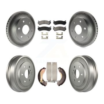 Front Rear Coated Brake Rotor Semi-Metallic Pad Drum Kit For Chevrolet Silverado 1500 GMC KGF-102390